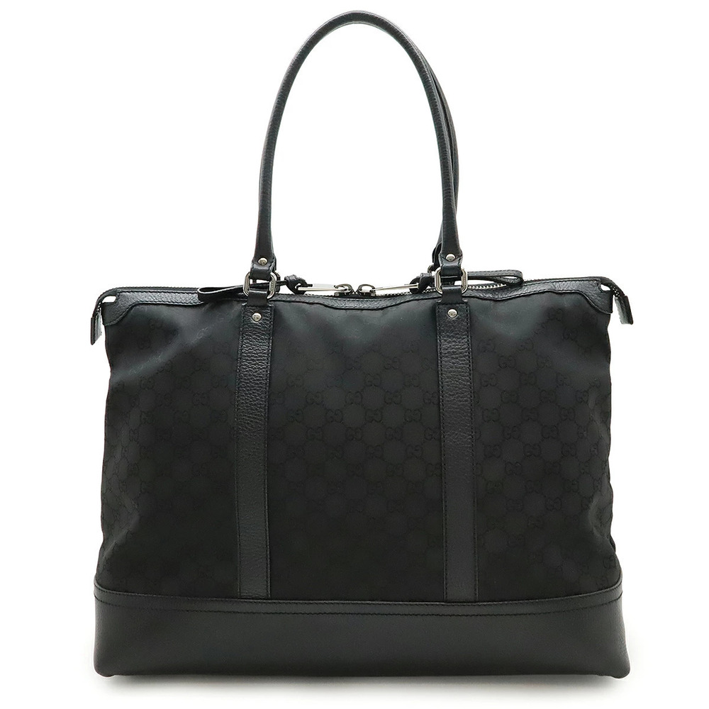 Gucci GG Tote Bag Shoulder Leather Black